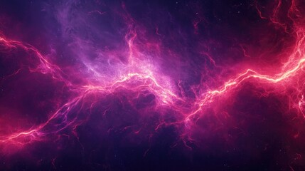 Poster - Vibrant purple and red glowing energy waves create an abstract lighting effect Ideal for themes like science fantasy sci fi horror and the supernatural