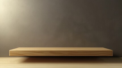 Poster - 3D rendered illustration of a wooden display against a background