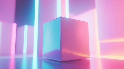 Poster - 3D cube displayed against a bright backdrop