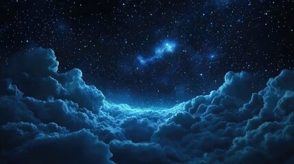 Aufkleber - Night sky with stars in a 3D cartoon rendering background