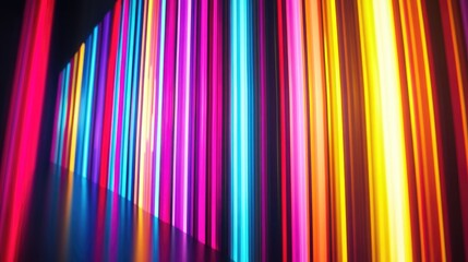 Poster - Colorful laser stripes create artistic expressions that convey various meanings ideal for wallpaper smartphone screens and decorative purposes