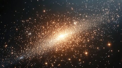 Poster - Cluster of stars in deep space 3D cartoon rendering of the Milky Way galaxy