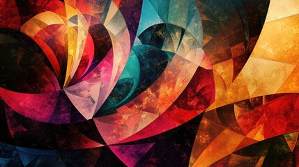 Poster - Vibrant fractal digital artwork featuring creative geometric shapes Ideal as a colorful background illustration for your projects