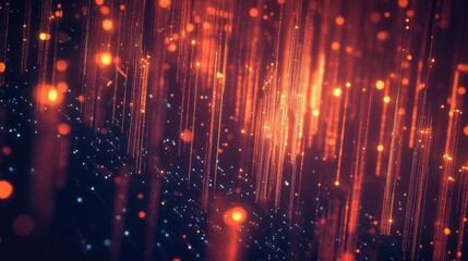 Poster - Beautiful light flares in a 3D cartoon rendering Abstract glowing streaks on a dark background create a luminous sparkling lined effect Sci fi technology inspiration with a sequins backdrop perfec