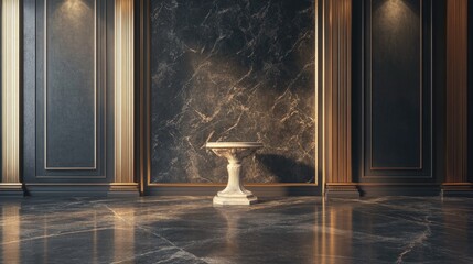Poster - Elegant background featuring a pedestal and display case 3D illustration 3D rendering