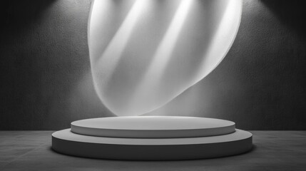 Poster - Empty podium on a blank product display backdrop 3D rendering