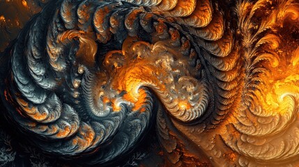 Poster - Vibrant and chaotic abstract fractal pattern with intricate shapes perfect as a background or wallpaper in 3D rendering style