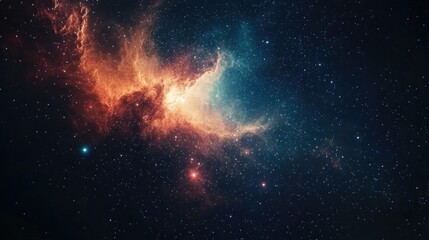 Aufkleber - Deep space star field illustration featuring a universe filled with gas and stars in a 3D cartoon rendering