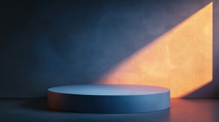 Poster - 3D illustration of a vacant podium for showcasing products on a dark backdrop Concept of advertising and promotion
