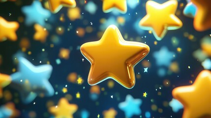 Poster - Cartoon rendering of stars in 3D