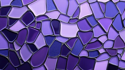 Poster - Violet mosaic pattern with an abstract design