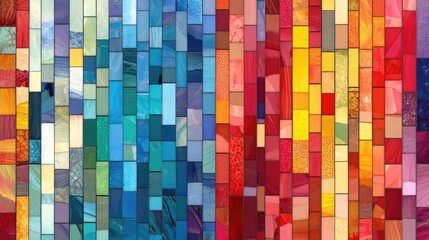 Aufkleber - Vibrant vertical mosaic design ideal for backgrounds and artistic projects