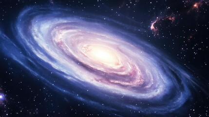 Poster - Beautiful galaxy in deep space illustrated in 3D cartoon rendering Cosmic wallpaper