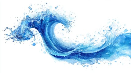 Poster - Blue dynamic wave illustration on a white background