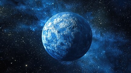 Poster - 3D cartoon depiction of a planet in deep space an exoplanet envisioned by an artist stunning wallpaper cosmic backdrop 3D render