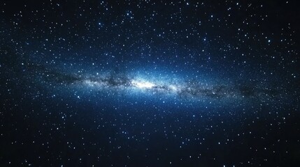Aufkleber - 3D cartoon visualization of a dark blue night sky filled with numerous stars and the Milky Way in the cosmic backdrop