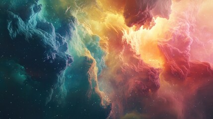 Aufkleber - Colorful abstract image in outer space 3D cartoon rendering