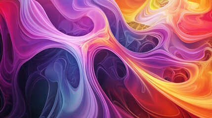 Poster - Vibrant and chaotic abstract fractal design featuring colorful patterns and intricate shapes suitable for use as a digital illustration or background
