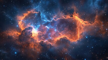 Poster - 3D cartoon rendering of dramatic nightscapes featuring stars nebulae and galaxies against a vast dark sky