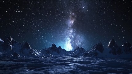Aufkleber - Beautiful night sky of the Milky Way galaxy in 3D cartoon rendering for background