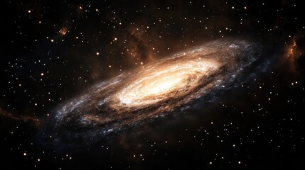 Fototapete - Beautiful galaxy in deep space depicted in 3D cartoon rendering Cosmic wallpaper