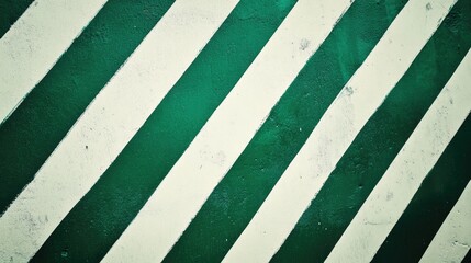 Poster - Diagonal stripes in green and white create a striped background