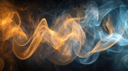 Poster - Vibrant smoke swirls in abstract chaos A digital fractal design ideal for creative projects Rich colors against a dark backdrop for striking visual appeal