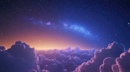 Poster - 3D cartoon depiction of the Milky Way in the sky