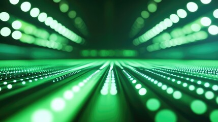 Poster - Defocused stadium lights create an abstract green background illustration
