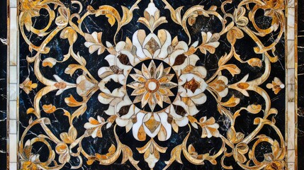 Poster - Stunning marble mosaic pattern featuring intricate designs