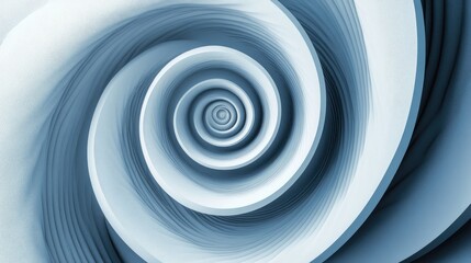 Poster - Duotone spiral design featuring coiled curves and a twisting vortex in concentric and circular arrangements