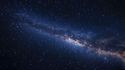 Poster - Blue dark night sky with numerous stars featuring a 3D cartoon rendering of the Milky Way against a space backdrop