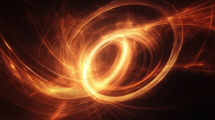 Poster - Abstract luminous background featuring elegant swirling shapes and a glowing circular design representing big data concepts with a light ring effect