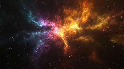 Poster - vivid multicolored starfield showcasing deep space nebulae and clusters of stars creating an infinit