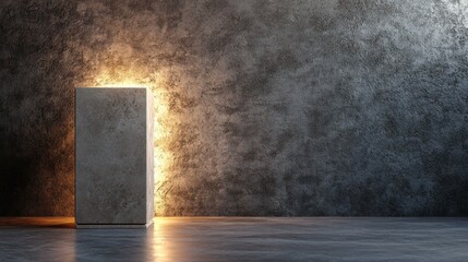 Aufkleber - Stone award pedestal with illuminated background 3D object rendering
