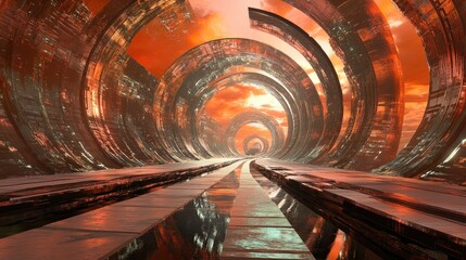 Aufkleber - Abstract science fiction background concept of outer space and time travel in 3D cartoon rendering