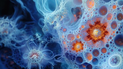 Aufkleber - Elementary Particles series featuring a 3D cartoon rendering An exploration of abstract fractal forms within the context of nuclear physics and graphic design
