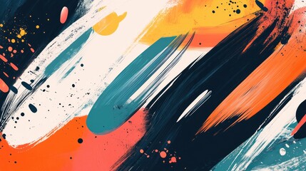 Poster - Abstract design featuring dynamic and expressive brush strokes