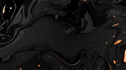 Poster - Decorative Black Backdrop Cosmic Organic Banner Striking Abstract Design Vibrant Dark Dyed Artwork Grunge Psychedelic Texture Organic Motif