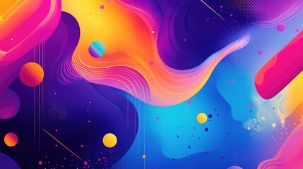 Poster - Vibrant abstract background with dynamic shapes and colors creating an eye catching visual effect