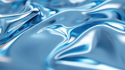 Poster - Blue abstract background featuring a polished glossy metallic surface and ample copy space