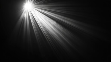 Poster - Abstract lens flare effect with sun rays against a black backdrop