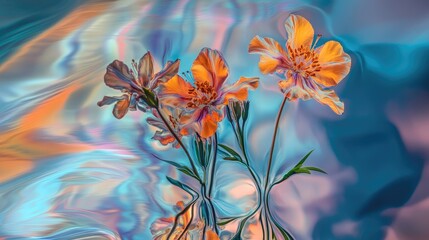 Poster - A stunning image of flowers set against an abstract backdrop