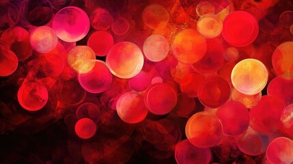 Poster - Abstract digital illustration featuring vibrant red circles