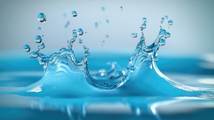 Poster - Fluid splash in 3D illustration and rendering