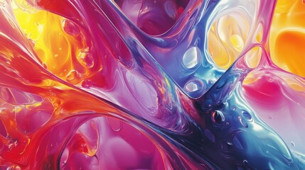 Poster - Colorful and chaotic abstract fractal pattern Intricate 3D shapes create a dynamic and visually striking illustration suitable for backgrounds or wallpapers
