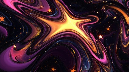Leinwandbilder - Fractal image of an abstract star galaxy or constellation in a 3D cartoon rendering