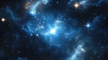 Aufkleber - 3D cartoon depiction of stars and a nebula in deep space