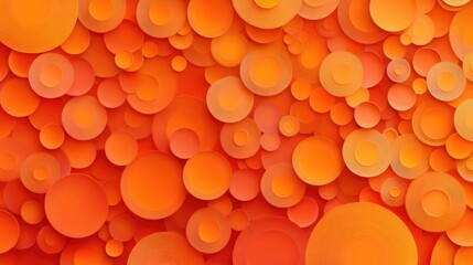 Aufkleber - Vibrant orange circular shapes create a stunning abstract digital background illustration