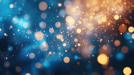 Fototapete - Abstract light bokeh background in deep blue color created with 3D cartoon rendering